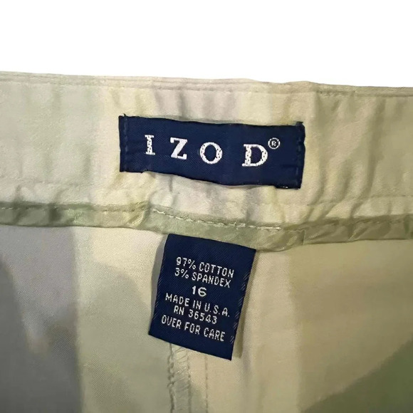 IZOD Women's Beige Cropped Pants Size 16 - Stretch Comfort‎ - Cotton & Spandex - Picture 2 of 3